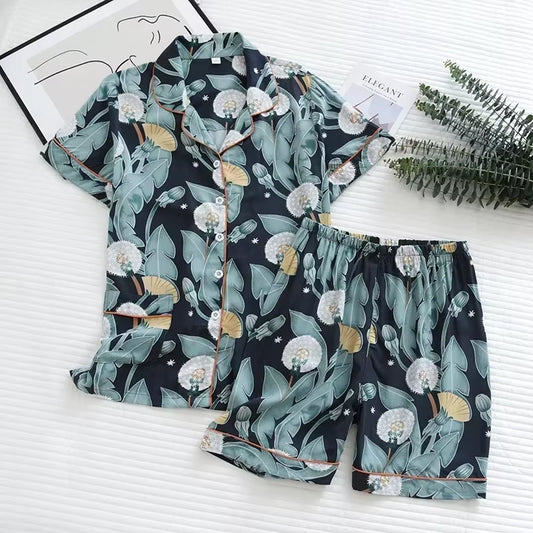 Spring / Summer New 100% Viscose Long-Sleeved Trousers Ladies Pajamas Suit 3XL plus Size Long Sleepwear Women'S Home Nightwear